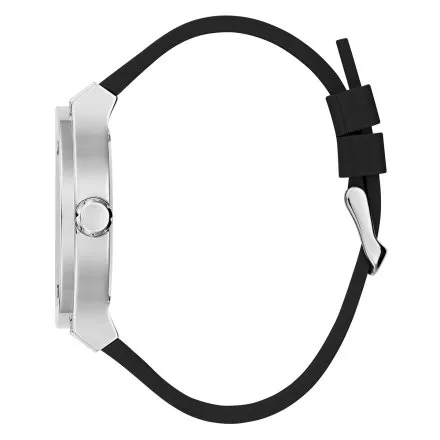 Srebrny zegarek męski Guess Jet z czarnym paskiem GW0491G3