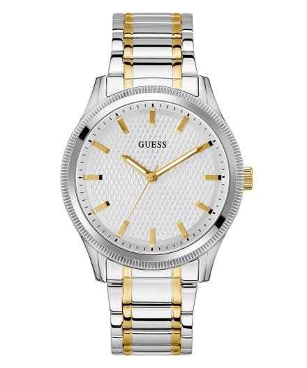 Srebrno-złoty zegarek męski Guess Dex z bransoletą GW0626G4