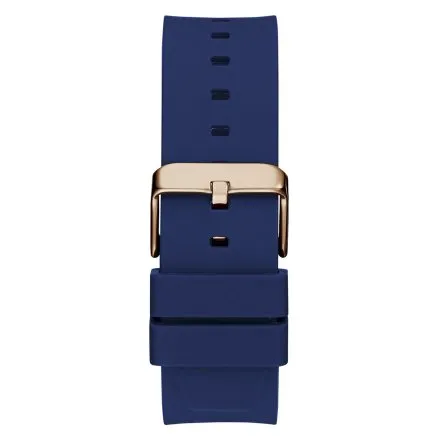Różowozłoty zegarek męski Guess Jet z granatowym paskiem GW0491G4