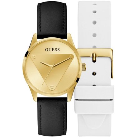 Złoty zegarek damski Guess Ladies Gift Set z zestawem pasków GW0642L1