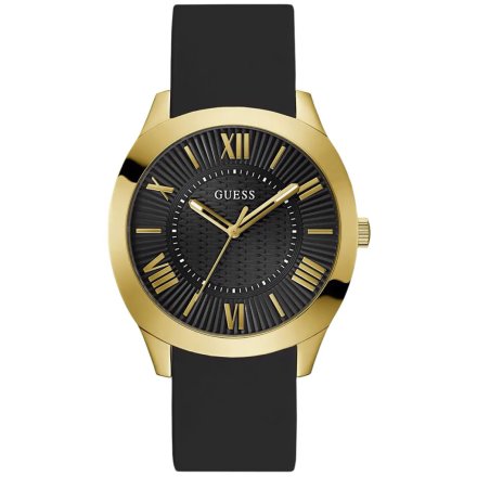 Złoty klasyczny zegarek męski Guess Arc z paskiem GW0728G2