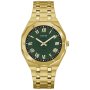 Złoty męski zegarek Guess Asset GW0575G2 z zieloną tarczą