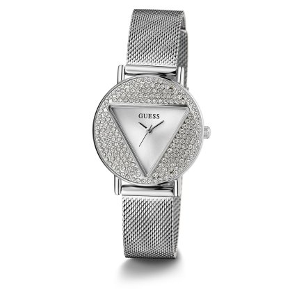 Srebrny zegarek damski Guess Mini Iconic z bransoletką i kryształkami GW0671L1