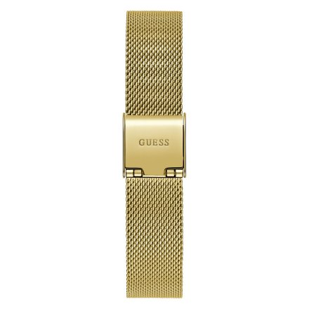 Złoty zegarek damski Guess Mini Iconic z bransoletką i kryształkami GW0671L2