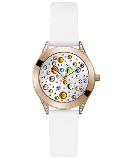 Różowozłoty zegarek Guess Mini Wonderlust na pasku GW0678L4