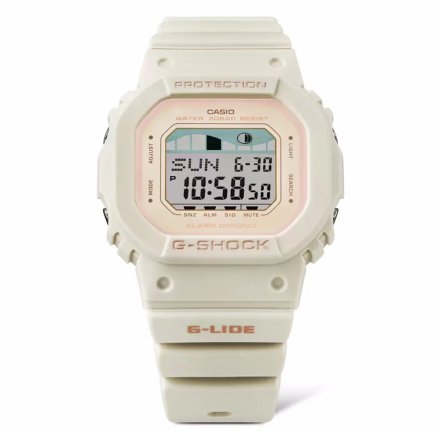 Kremowo biały zegarek Casio G-Shock damski G-Lide GLX-S5600-7ER