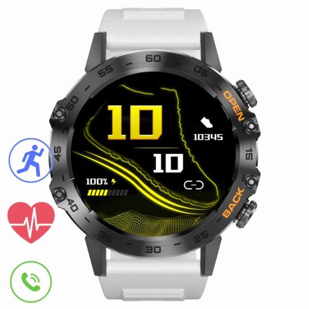 GRAVITY GT9-10 czarno-biały pasek silikon smartwatch męski z funkcją rozmowy