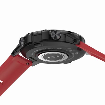 GRAVITY GT9-11 czarno-czerwony pasek silikon smartwatch męski z funkcją rozmowy