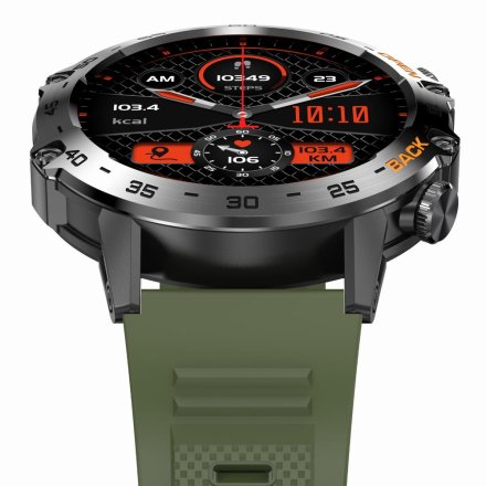 GRAVITY GT9-12 czarno-zielony pasek silikon smartwatch męski z funkcją rozmowy