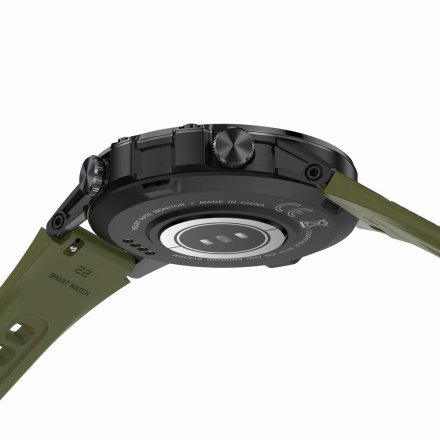 GRAVITY GT9-12 czarno-zielony pasek silikon smartwatch męski z funkcją rozmowy