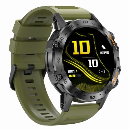 GRAVITY GT9-12 czarno-zielony pasek silikon smartwatch męski z funkcją rozmowy