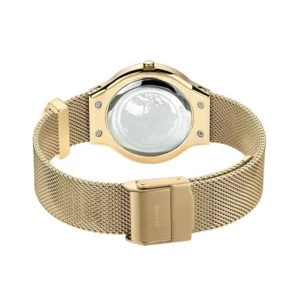 Złoty zegarek damski Bering Classic Valentines Day z sercem 12131-339-GWP