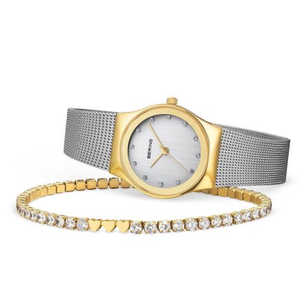 Zegarek damski Bering Classic + kryształowa bransoletka 12927-001-GWP