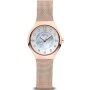 Różowozłoty zegarek damski Bering Solar 14427-366 perłowa tarcza