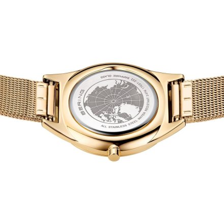 Złoty elegancki zegarek damski Bering Classic Sapphire 17031-333 z kryształkami