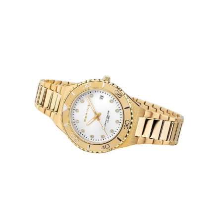 Złoty elegancki zegarek damski Bering ARCTIC SAILING 18936-734