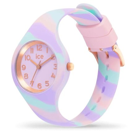 Różowy zegarek dziecięcy ze wskazówkami Ice-watch tie & dye XS 021010