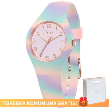 Różowy zegarek dziecięcy ze wskazówkami Ice-watch tie & dye XS 021010 + TOREBKA KOMUNIJNA