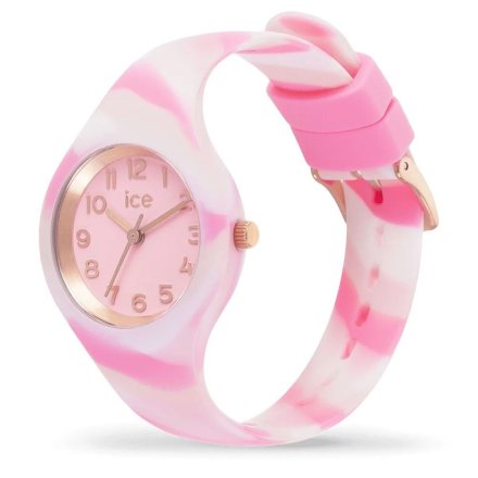 Różowy zegarek dziecięcy ze wskazówkami Ice-watch tie & dye XS 021011