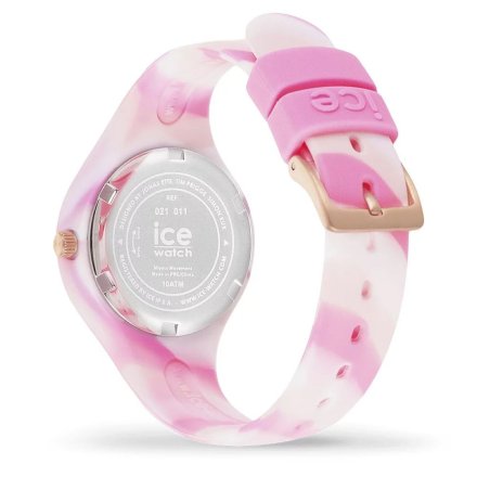 Różowy zegarek dziecięcy ze wskazówkami Ice-watch tie & dye XS 021011