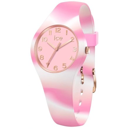 Różowy zegarek dziecięcy ze wskazówkami Ice-watch tie & dye XS 021011