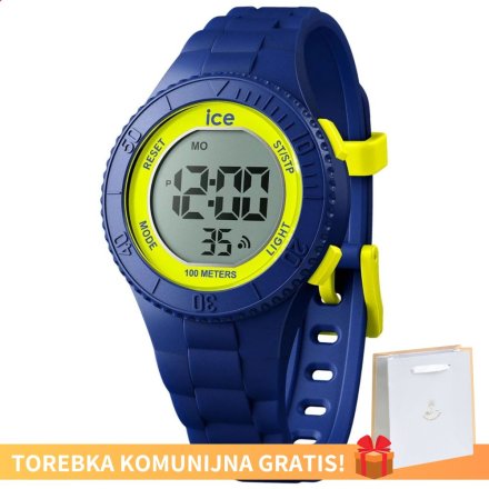 Granatowy zegarek elektroniczny Ice-Watch Digit XS Navy Yellow 021273 + TOREBKA KOMUNIJNA