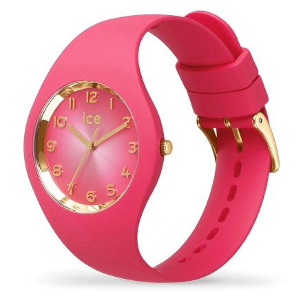 Różowy zegarek Ice-Watch Glam Colour S złote cyferki 021328 + TOREBKA KOMUNIJNA