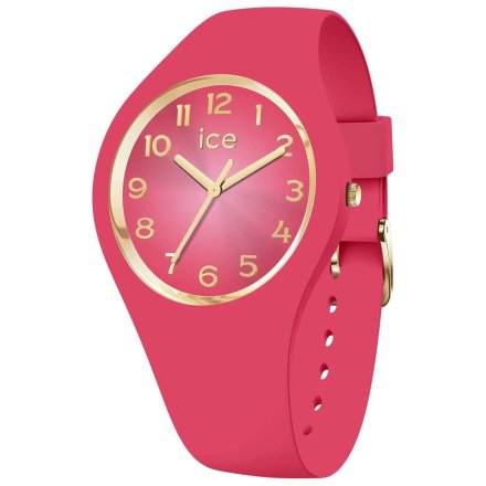 Różowy zegarek Ice-Watch Glam Colour S złote cyferki 021328 + TOREBKA KOMUNIJNA