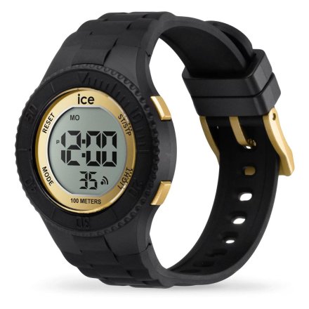 Czarny zegarek elektroniczny Ice-Watch Digit S Black Gold 021607 z wyświetlaczem + TOREBKA KOMUNIJNA