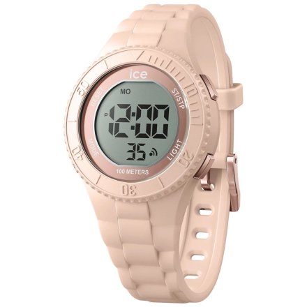 Różowy dziewczęcy zegarek elektroniczny Ice-Watch Digit S Pastel Pink 021609 z wyświetlaczem + TOREBKA KOMUNIJNA