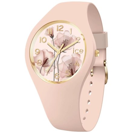 Różowy zegarek Ice-Watch S Flower Pink Aquarel 021735 z kwiatami na tarczy + TOREBKA KOMUNIJNA
