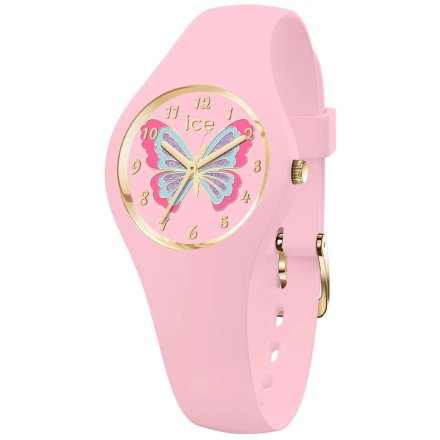 Różowy zegarek dziecięcy Ice watch 021954 z motylkiem Ice Fantasia XS