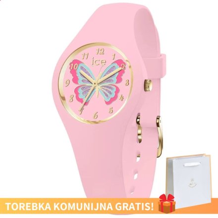 Różowy zegarek dziecięcy Ice watch 021955 z motylkiem Ice Fantasia S + TOREBKA KOMUNIJNA