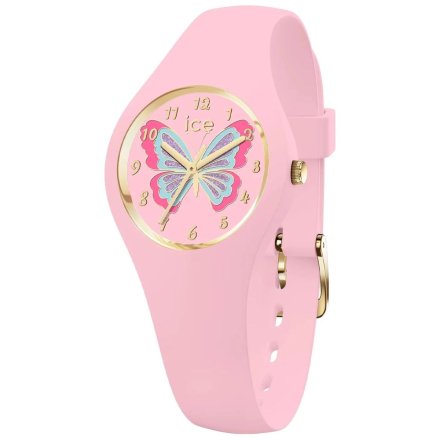 Różowy zegarek dziecięcy Ice watch 021955 z motylkiem Ice Fantasia S
