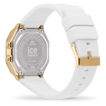 Złoty zegarek elektroniczny Ice-Watch DIGIT RETRO 022049 biały 