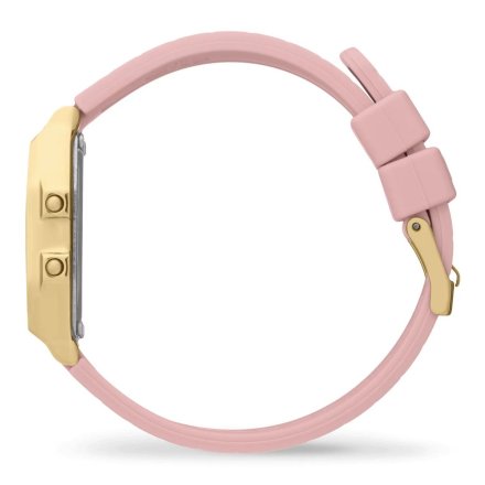 Złoty zegarek elektroniczny Ice-Watch DIGIT RETRO 022056 z różowym paskiem