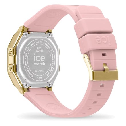 Złoty zegarek elektroniczny Ice-Watch DIGIT RETRO 022056 z różowym paskiem