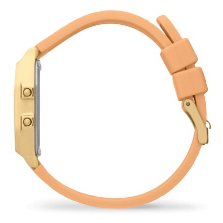 Złoty zegarek elektroniczny Ice-Watch DIGIT RETRO 022057 z pomarańczowym paskiem