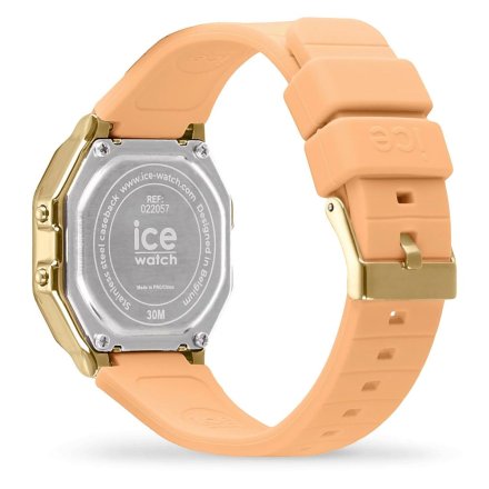 Złoty zegarek elektroniczny Ice-Watch DIGIT RETRO 022057 z pomarańczowym paskiem