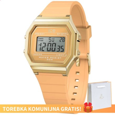 Złoty zegarek elektroniczny Ice-Watch DIGIT RETRO 022057 pomarańczowy + TOREBKA KOMUNIJNA
