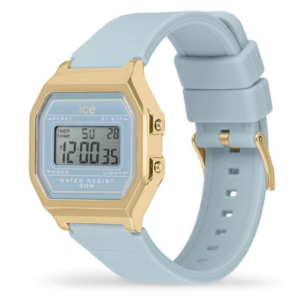 Złoty zegarek elektroniczny Ice-Watch DIGIT RETRO 022058 błękitny + TOREBKA KOMUNIJNA