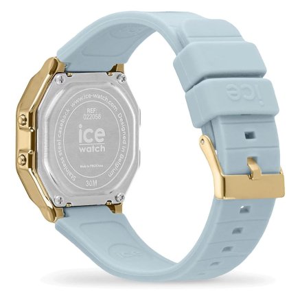 Złoty zegarek elektroniczny Ice-Watch DIGIT RETRO 022058 z błękitnym paskiem
