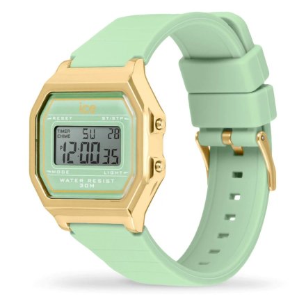 Złoty zegarek elektroniczny Ice-Watch DIGIT RETRO 022060 zielony + TOREBKA KOMUNIJNA