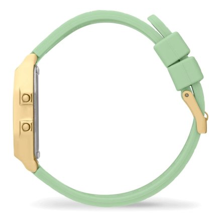 Złoty zegarek elektroniczny Ice-Watch DIGIT RETRO 022060 z zielonym paskiem
