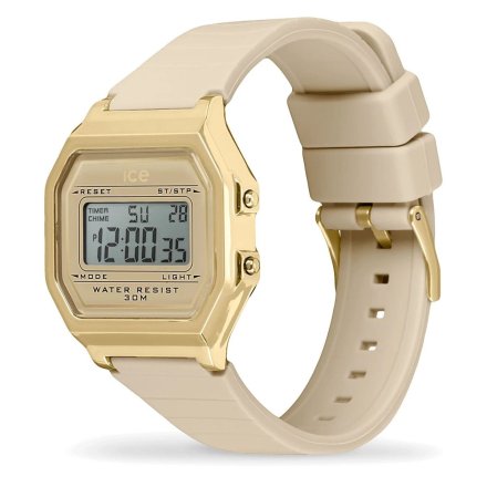 Złoty zegarek elektroniczny Ice-Watch DIGIT RETRO 022062 beżowy