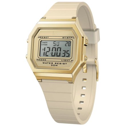 Złoty zegarek elektroniczny Ice-Watch DIGIT RETRO 022062 beżowy