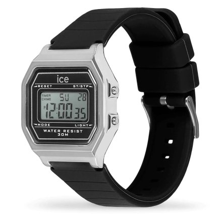 Srebrny zegarek elektroniczny Ice-Watch DIGIT RETRO 022063 czarny + TOREBKA KOMUNIJNA