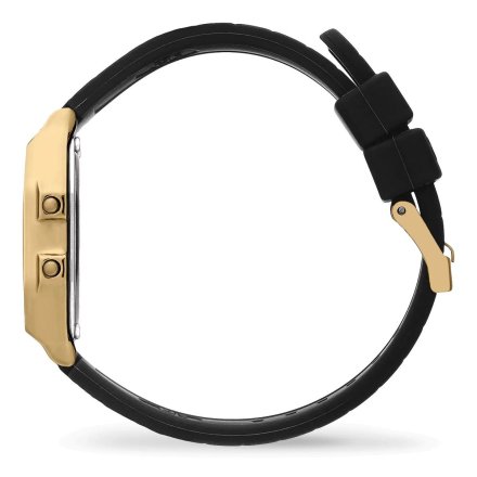 Złoty zegarek elektroniczny Ice-Watch DIGIT RETRO 022064 z czarnym paskiem