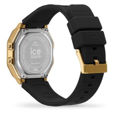 Złoty zegarek elektroniczny Ice-Watch DIGIT RETRO 022064 z czarnym paskiem