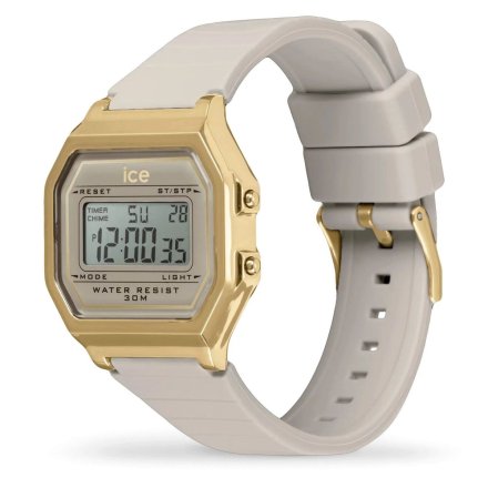 Złoty zegarek elektroniczny Ice-Watch DIGIT RETRO 022066 szary + TOREBKA KOMUNIJNA